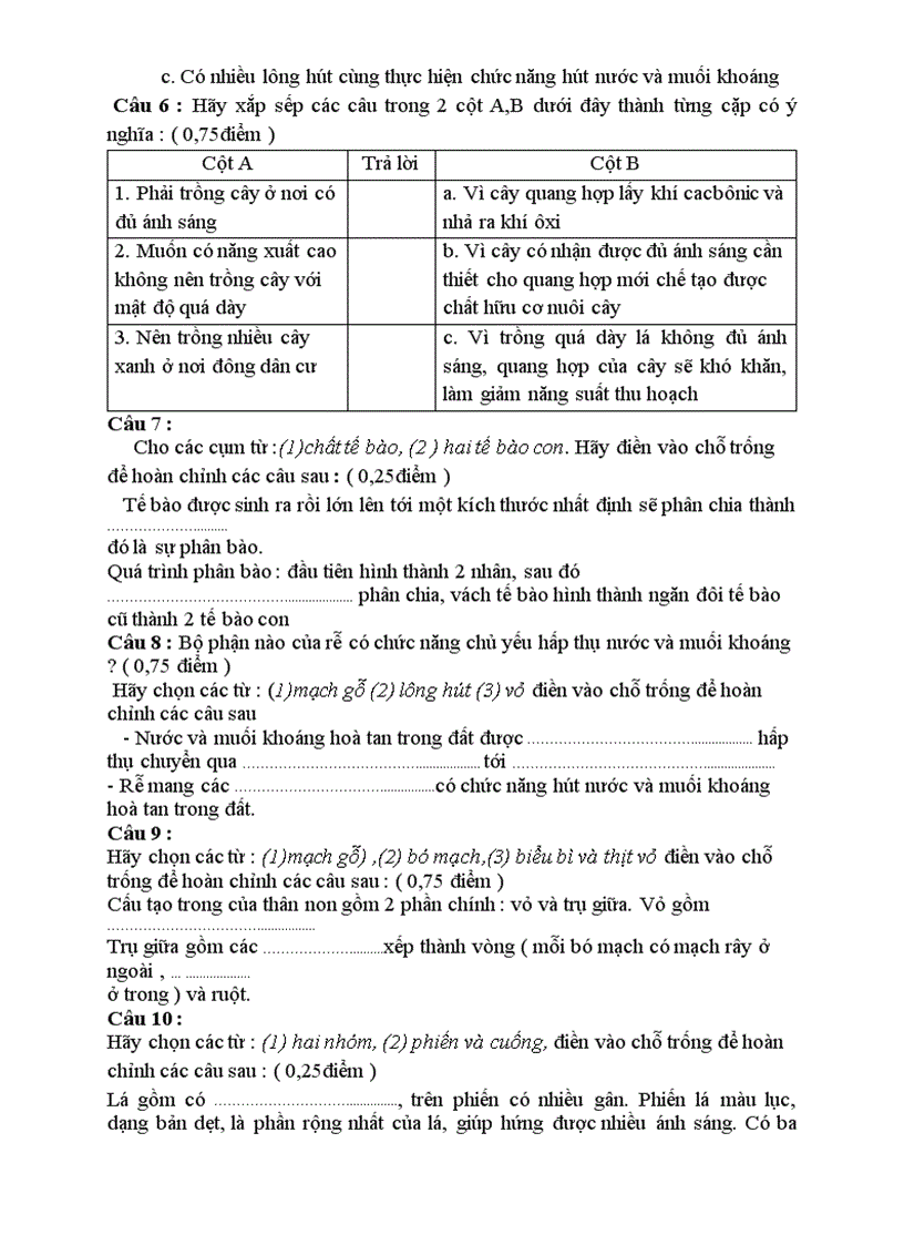 image for page Giáo án Sinh 6 từ tiết 30 đến hết năm