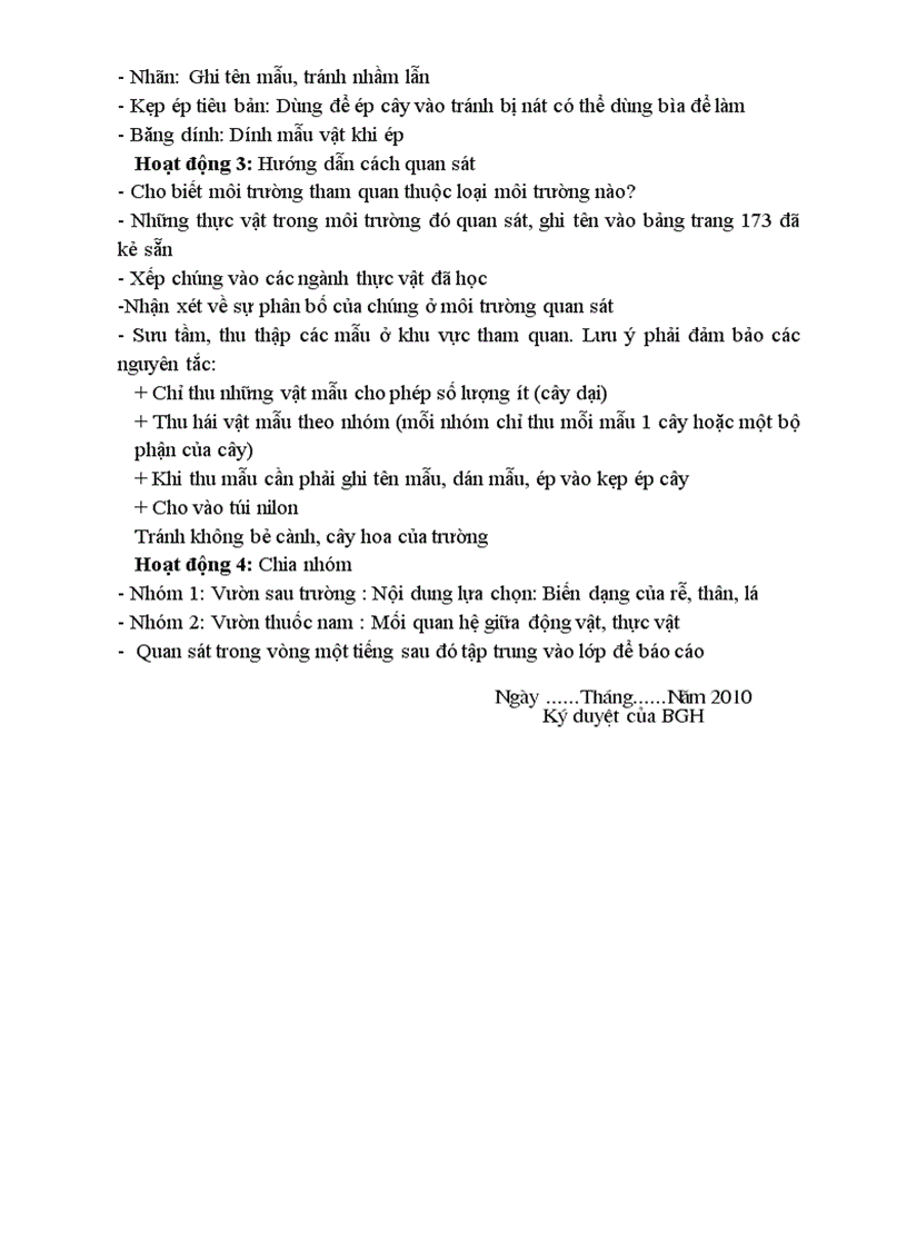 image for page Giáo án Sinh 6 từ tiết 30 đến hết năm