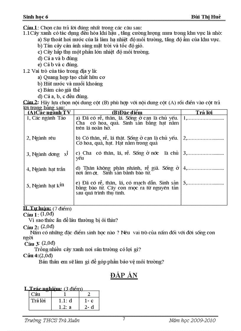 image for page Giao an Sinh 6 tuan 34 35 va ĐKT