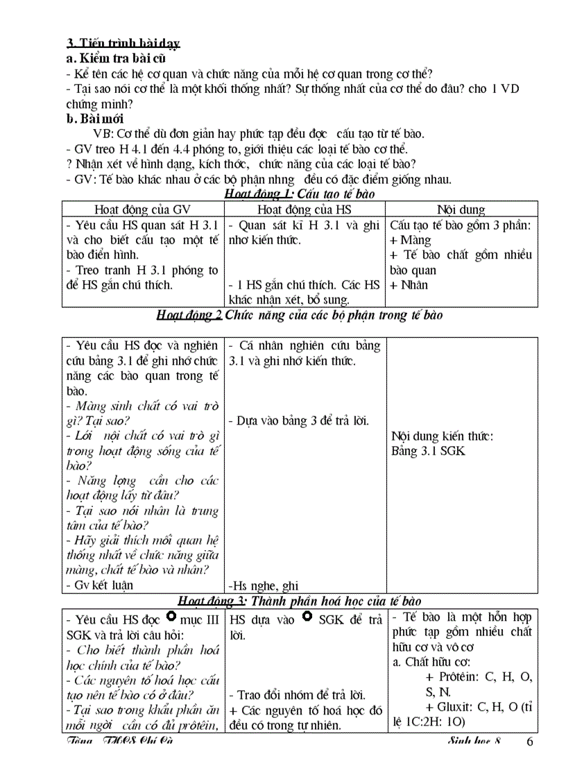 Giao an sinh 8 3 cot theo chuan