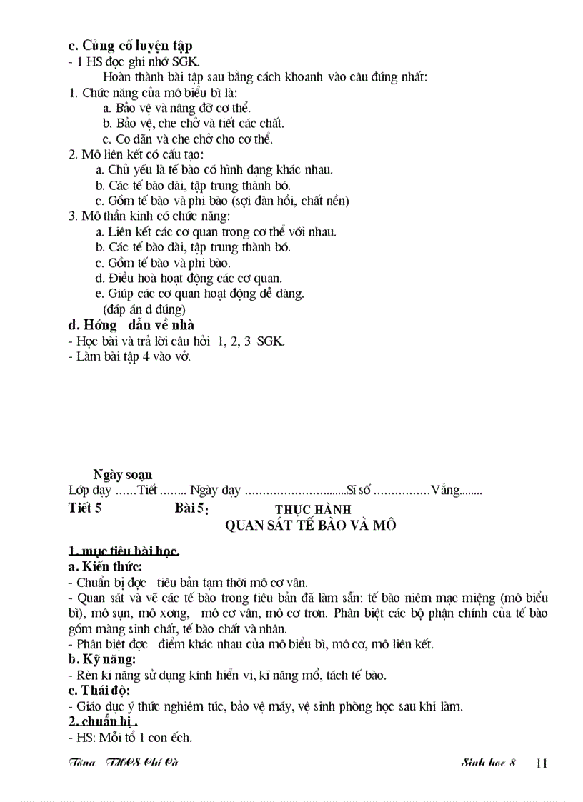 image for page Giao an sinh 8 3 cot theo chuan