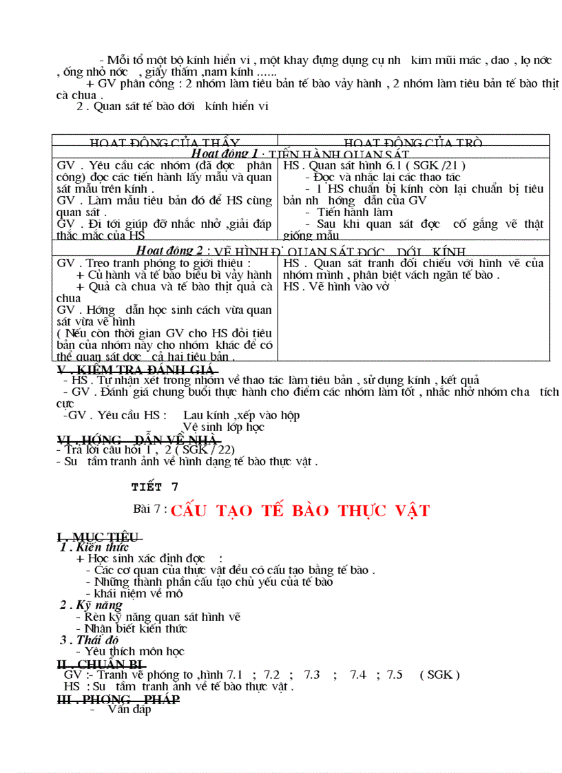 image for page Giáo án Sinh học 6 cả năm chuẩn KTKN 3 cột