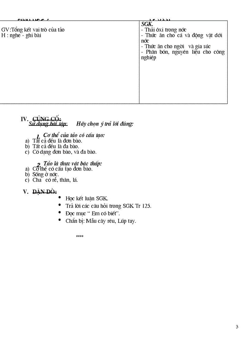 image for page Giáo án Sinh học 6 chỉ cần in 2 cột