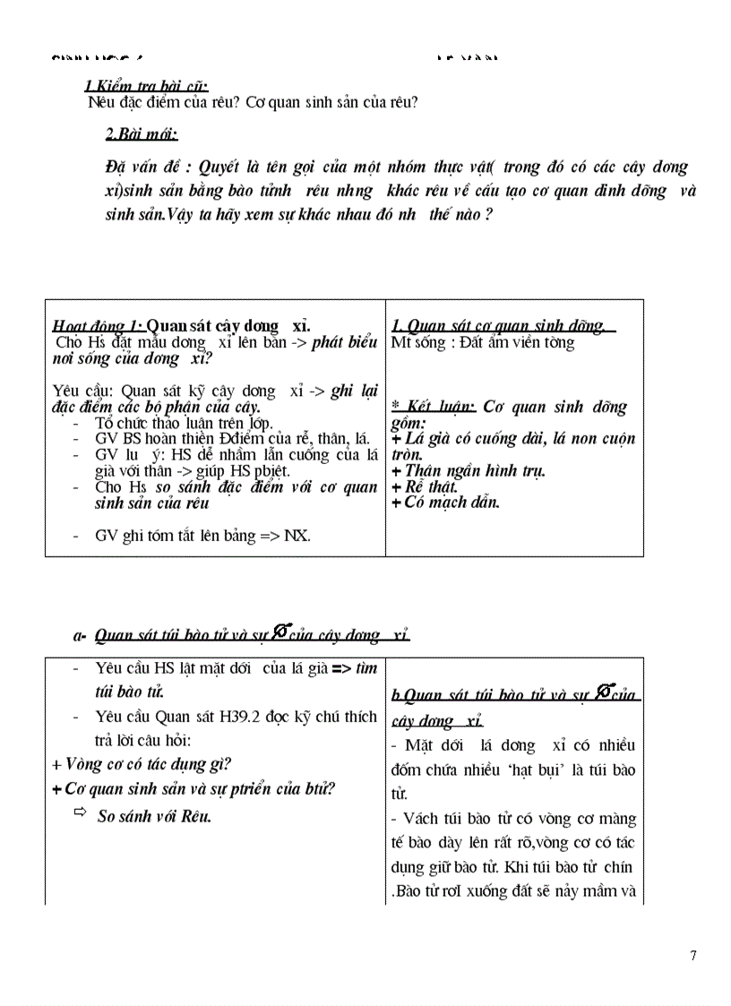 image for page Giáo án Sinh học 6 chỉ cần in 2 cột