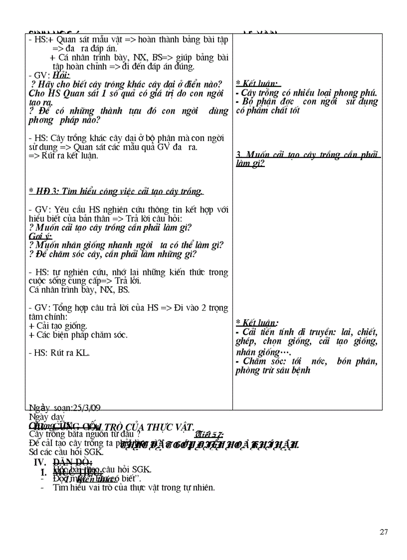 image for page Giáo án Sinh học 6 chỉ cần in 2 cột