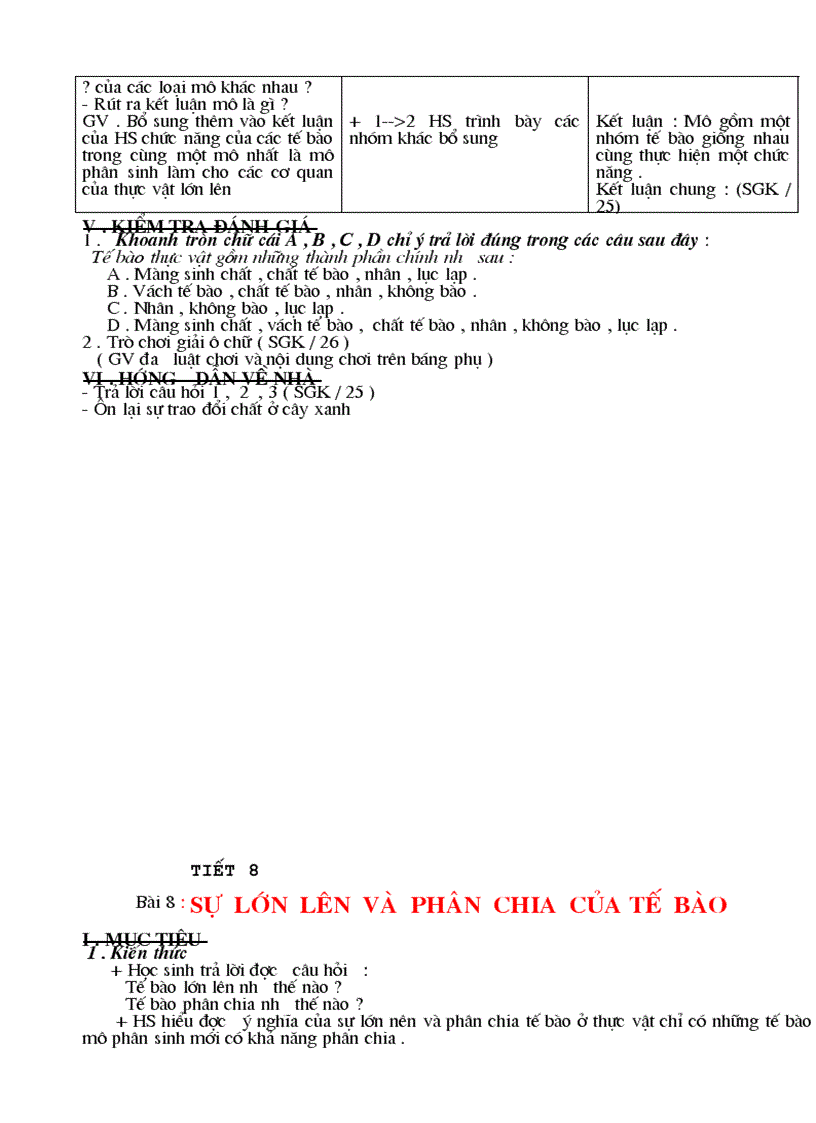 image for page Giáo án Sinh học 6 chuẩn kiến thức kỹ năng