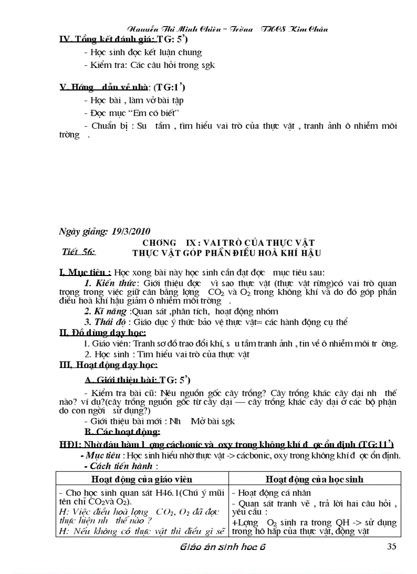 image for page Giáo án Sinh học 6 đầy đủ