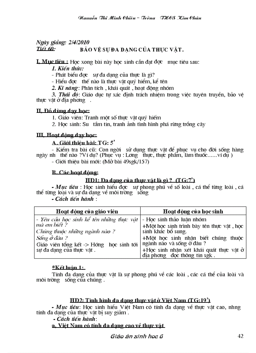 image for page Giáo án Sinh học 6 đầy đủ