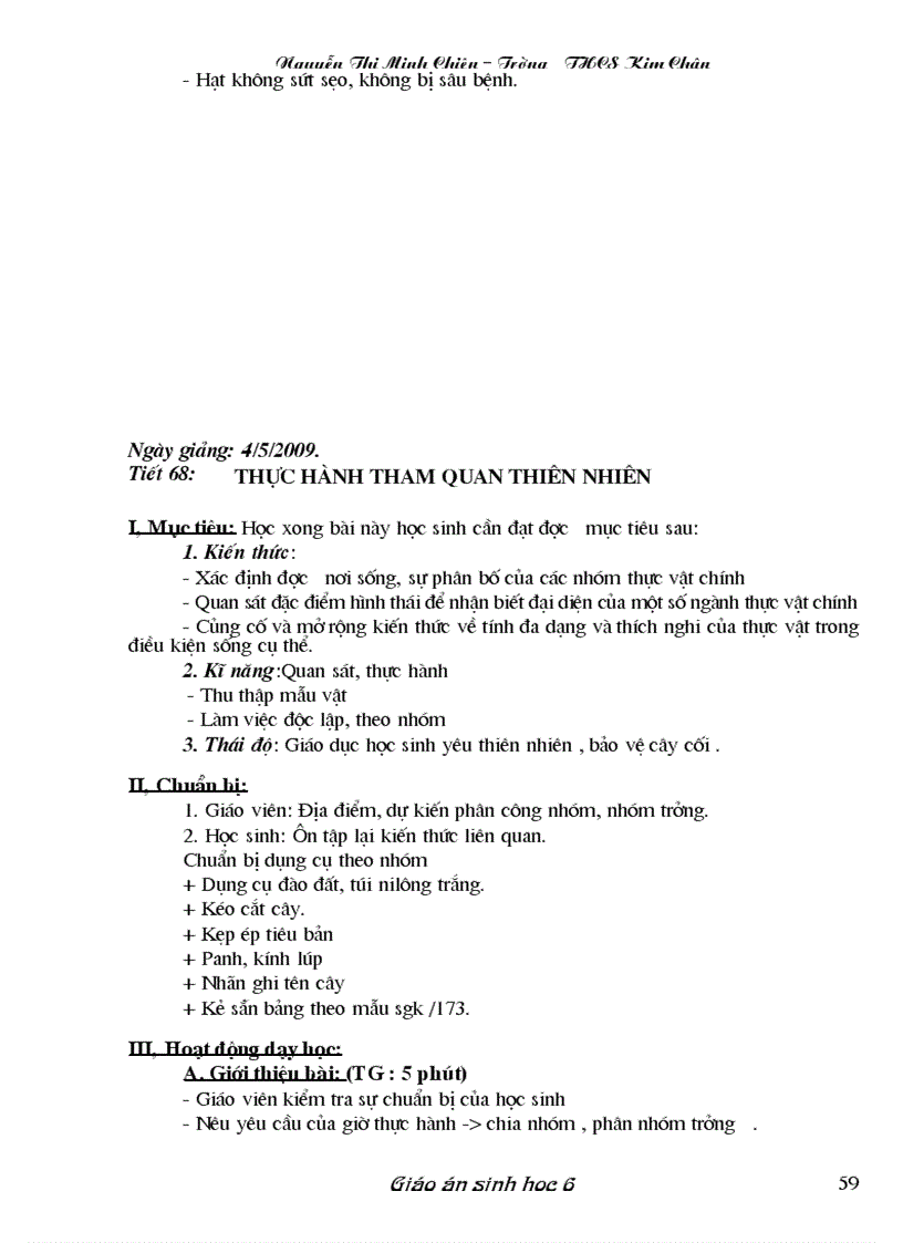 image for page Giáo án Sinh học 6 đầy đủ