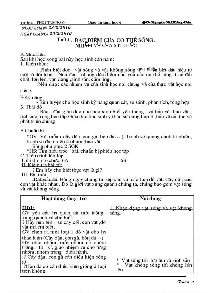 image for page Giáo án Sinh học 6 hay