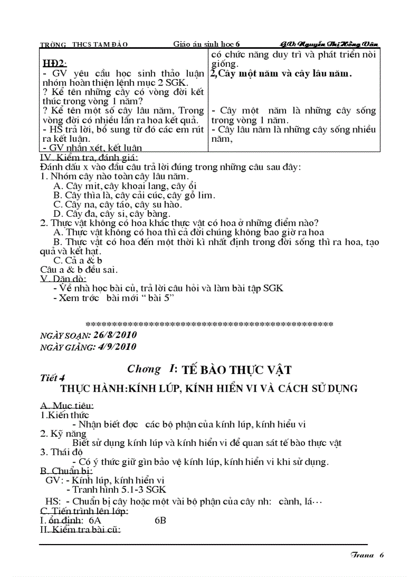 image for page Giáo án Sinh học 6 hay