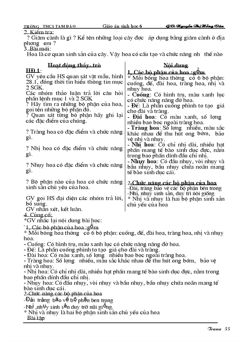 image for page Giáo án Sinh học 6 hay