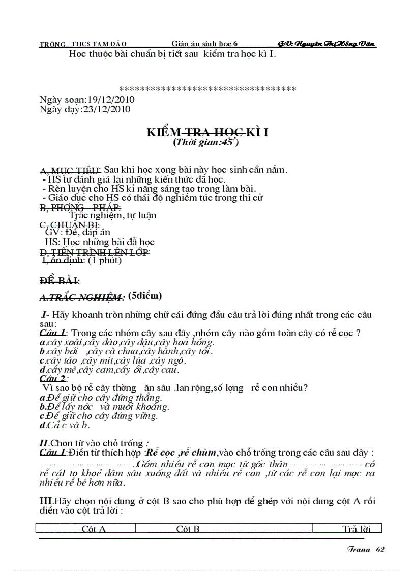 image for page Giáo án Sinh học 6 hay