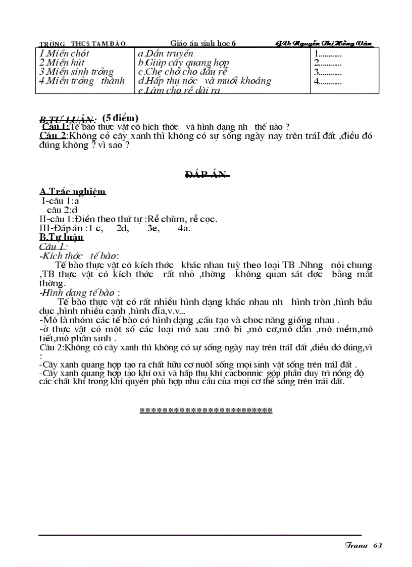 image for page Giáo án Sinh học 6 hay