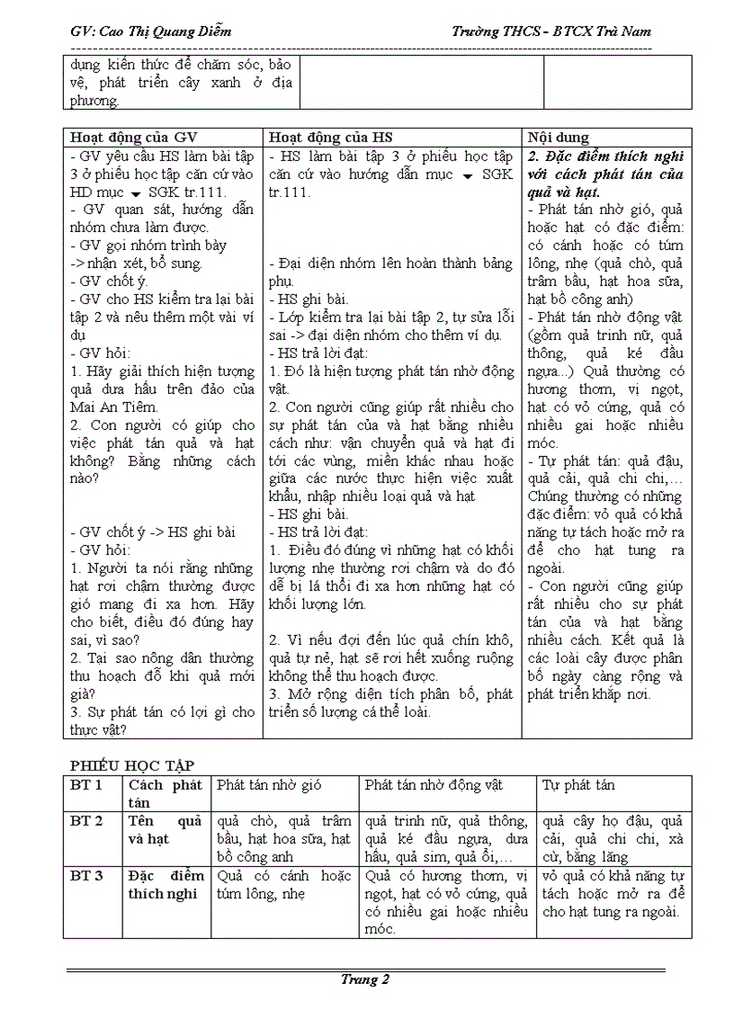 image for page Giáo án Sinh Học 6 kì 2 chuẩn KTKN