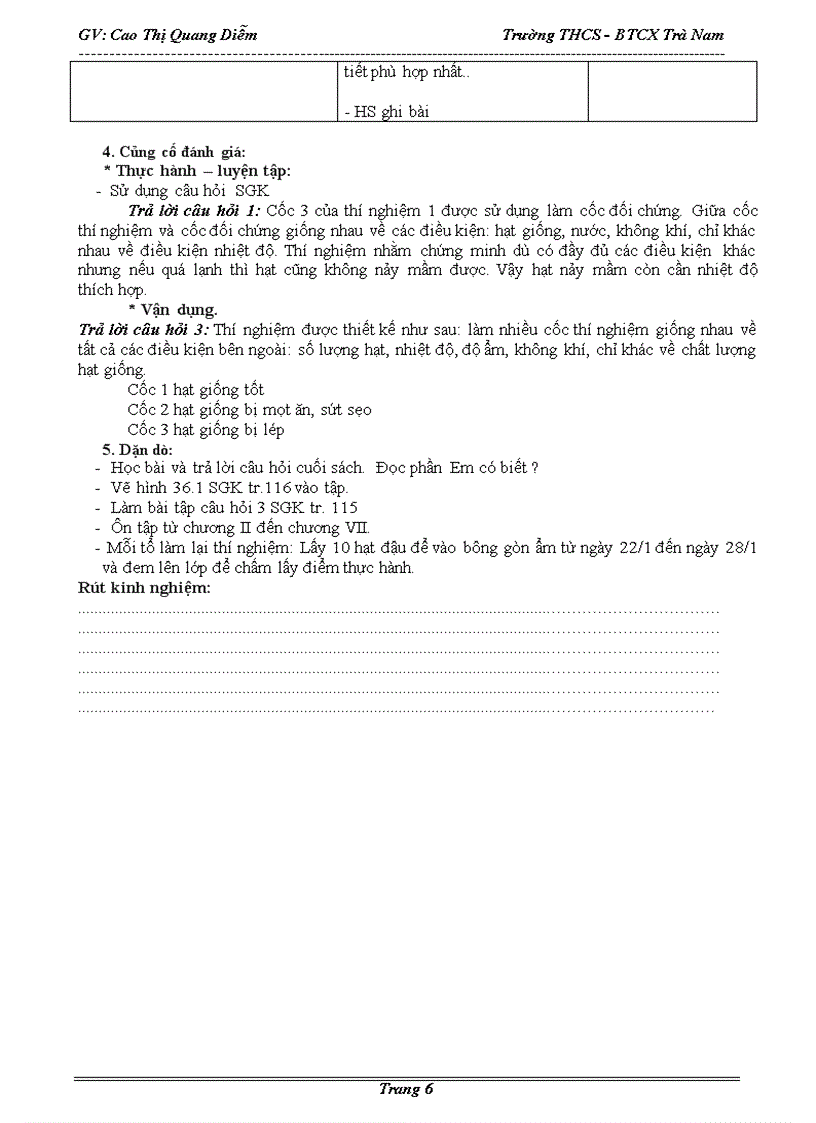 image for page Giáo án Sinh Học 6 kì 2 chuẩn KTKN