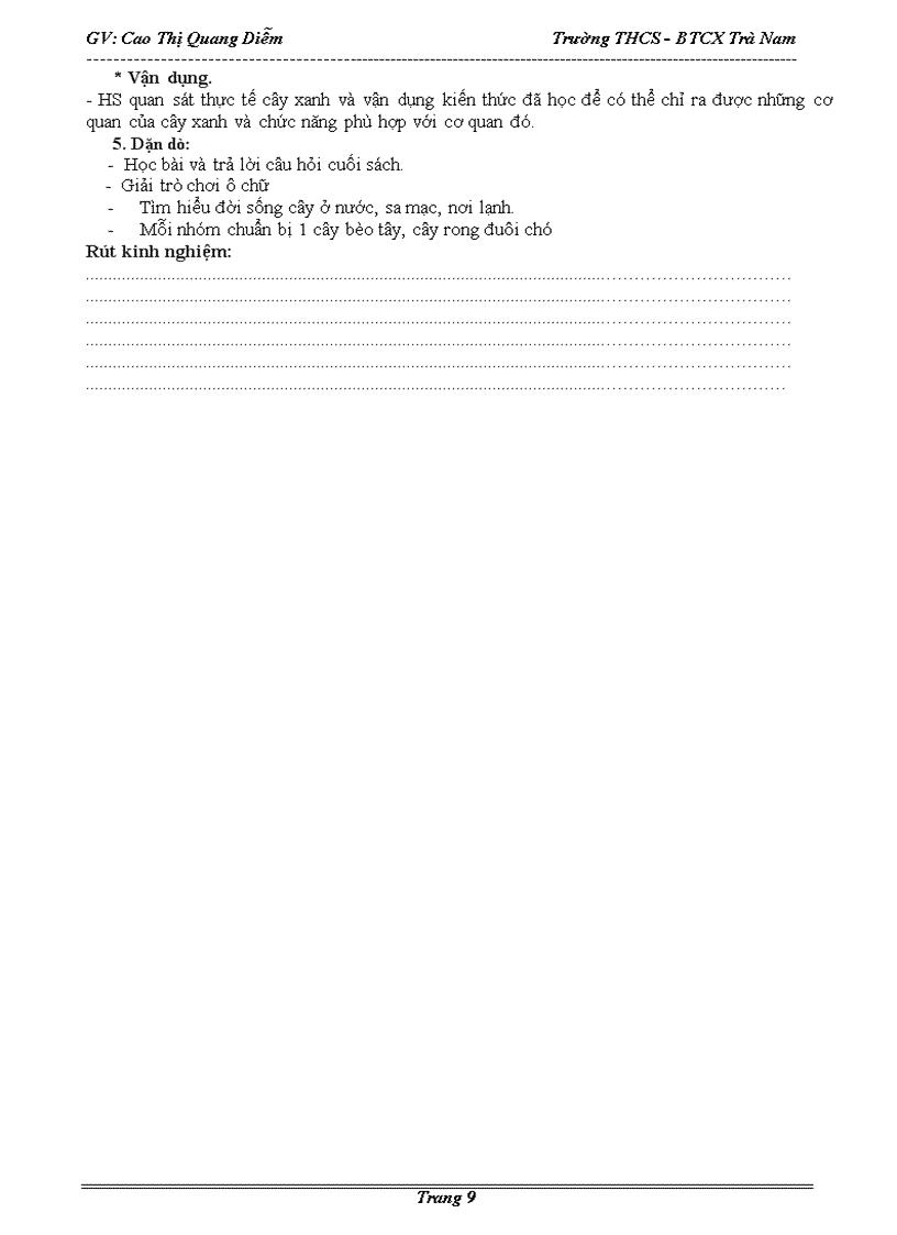 image for page Giáo án Sinh Học 6 kì 2 chuẩn KTKN