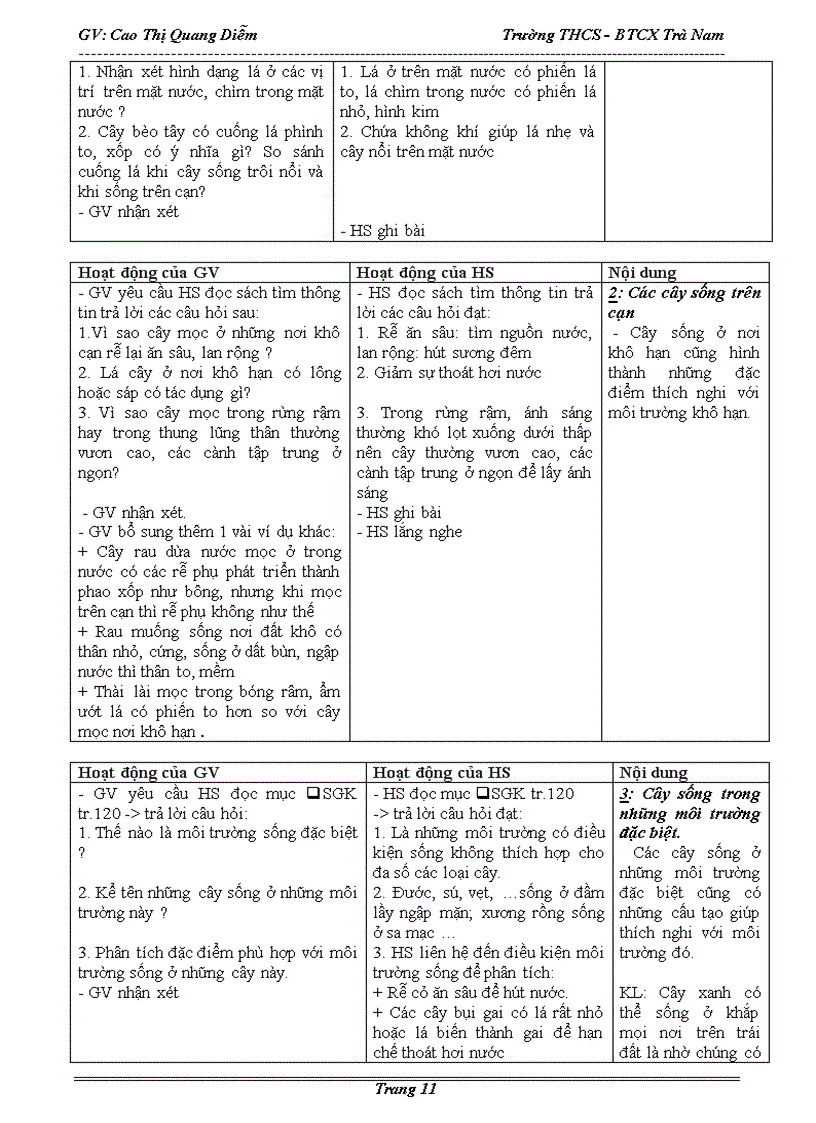image for page Giáo án Sinh Học 6 kì 2 chuẩn KTKN