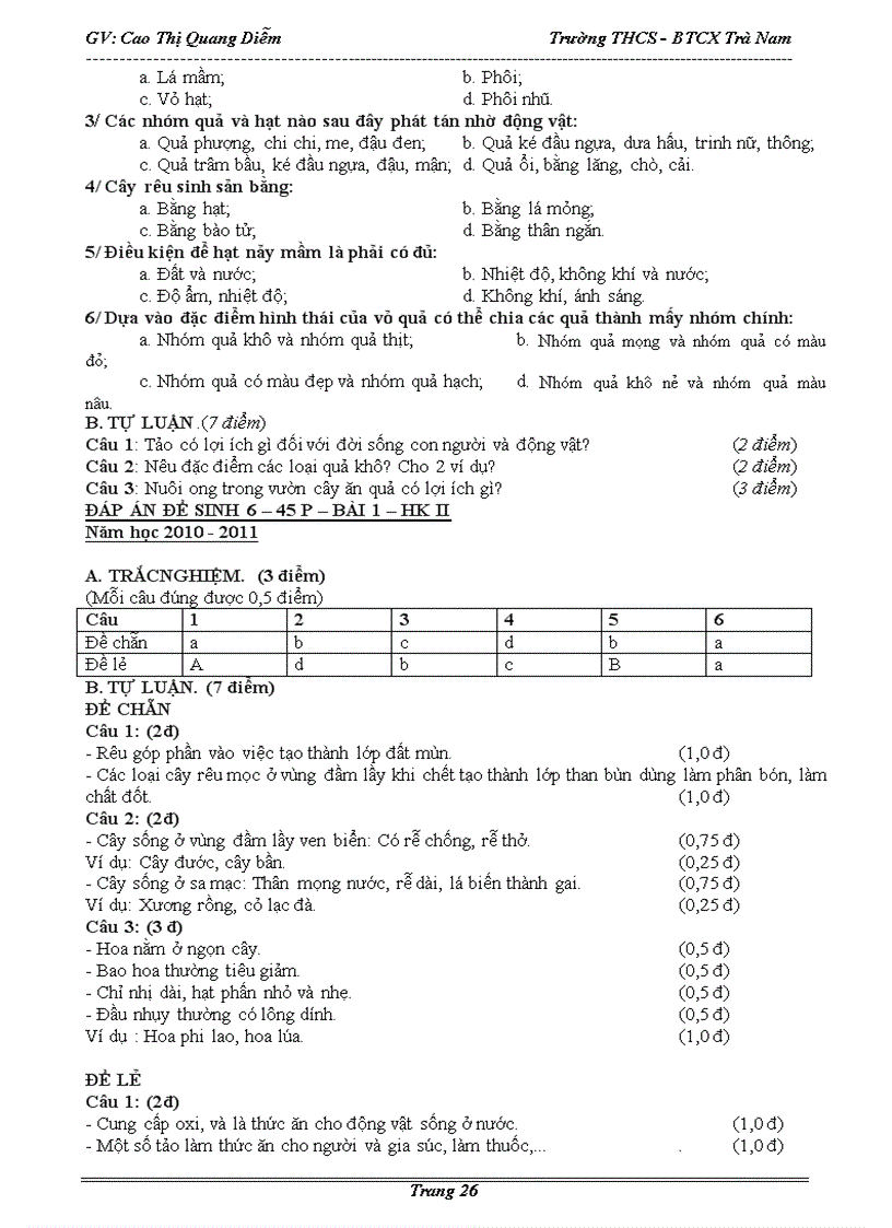 image for page Giáo án Sinh Học 6 kì 2 chuẩn KTKN