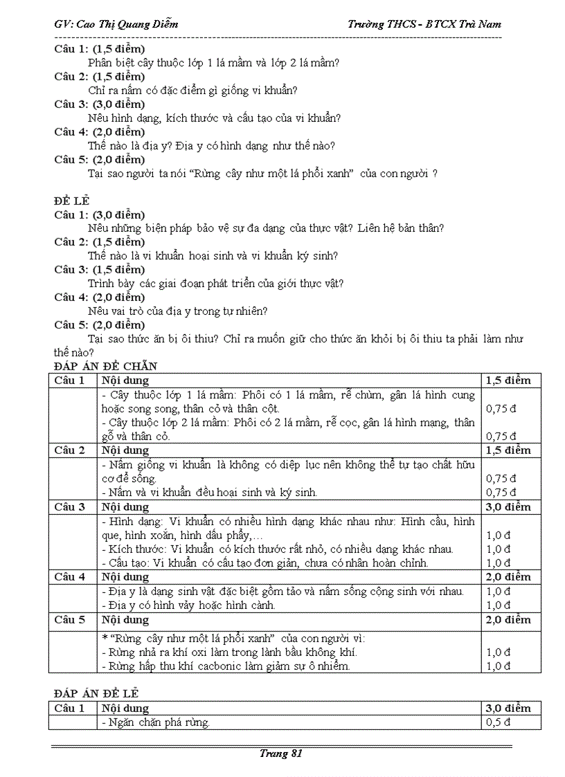 image for page Giáo án Sinh Học 6 kì 2 chuẩn KTKN