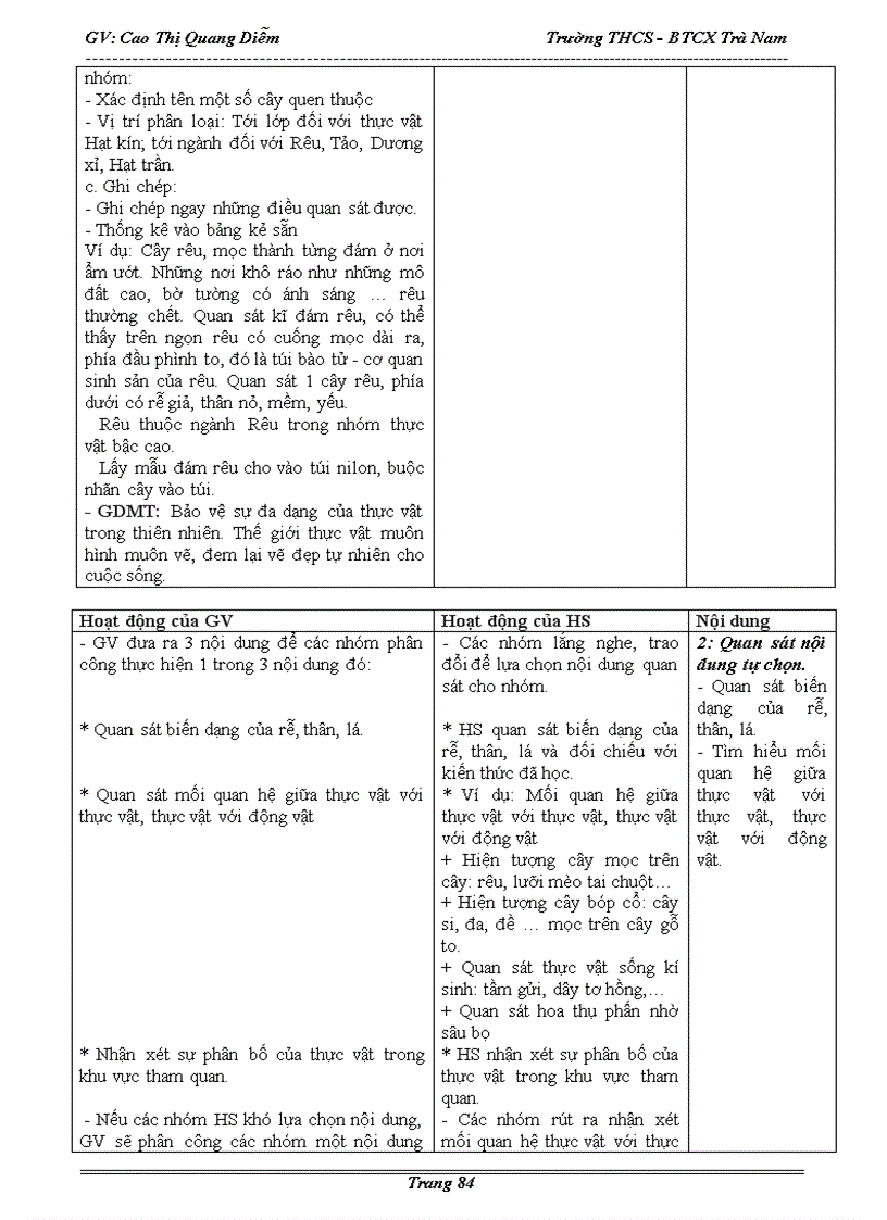 image for page Giáo án Sinh Học 6 kì 2 chuẩn KTKN