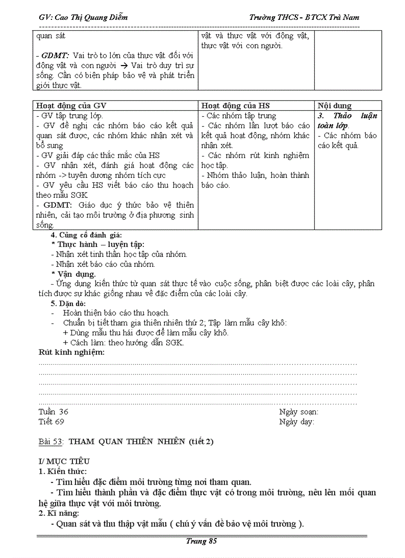 image for page Giáo án Sinh Học 6 kì 2 chuẩn KTKN