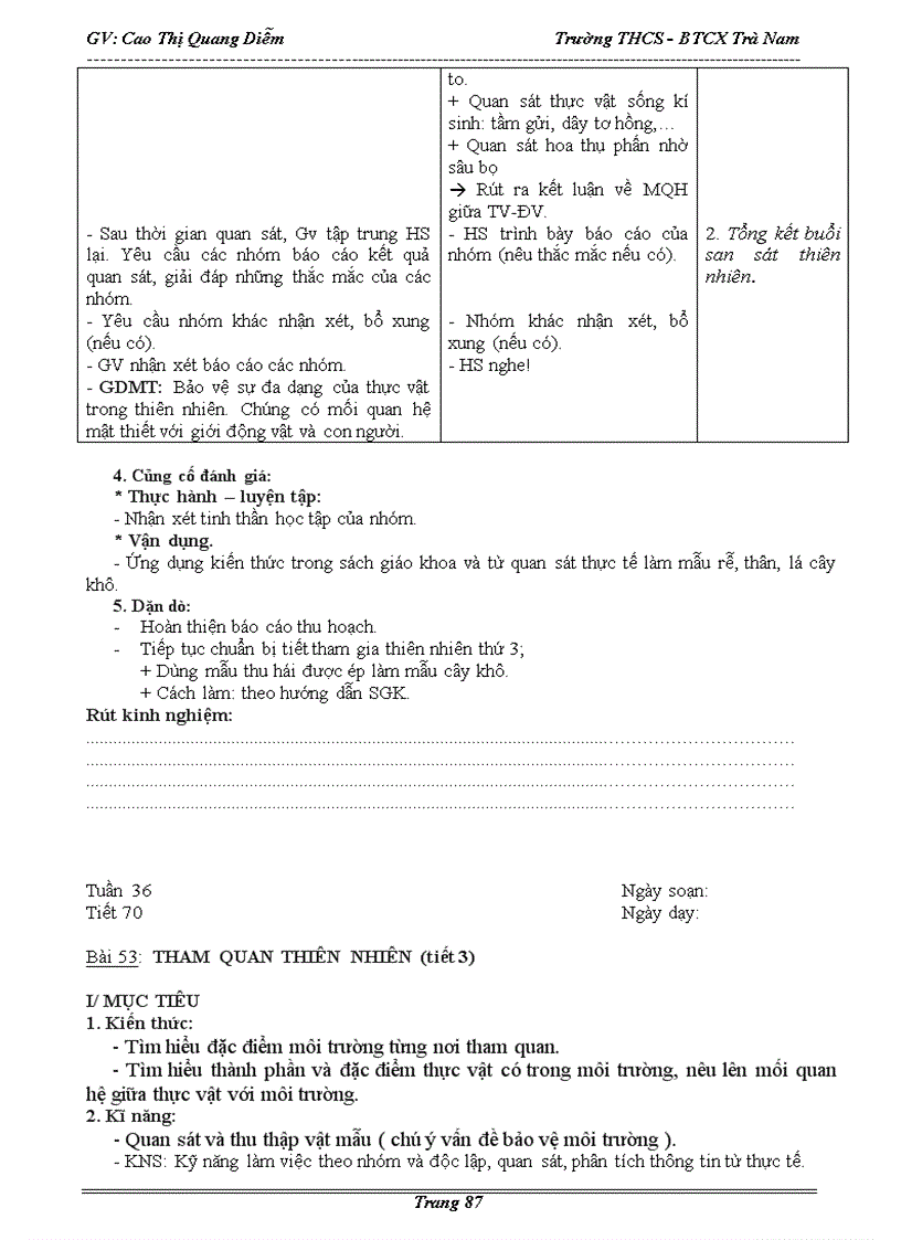 image for page Giáo án Sinh Học 6 kì 2 chuẩn KTKN