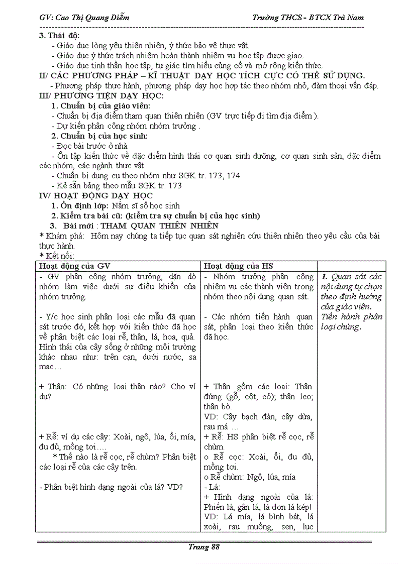 image for page Giáo án Sinh Học 6 kì 2 chuẩn KTKN