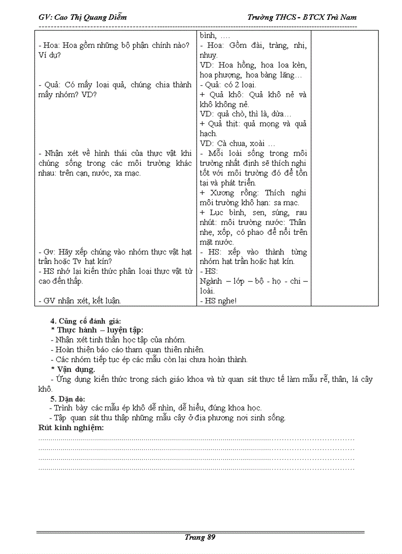 image for page Giáo án Sinh Học 6 kì 2 chuẩn KTKN