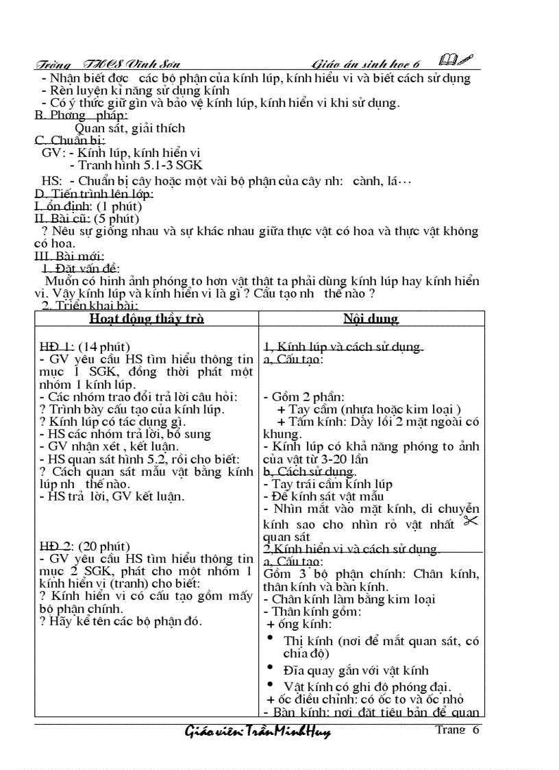 image for page Giáo án sinh học 6 kỳ I