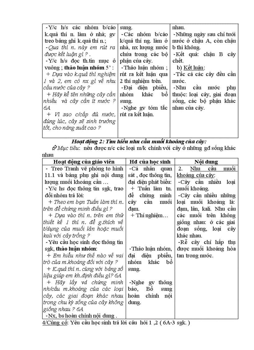 image for page Giáo án Sinh học 6 theo chuẩn mới 2010 2011