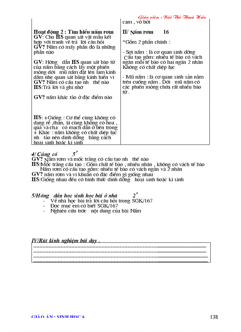 image for page Giao an Sinh hoc 6 2011 2012 Chuan KTKN