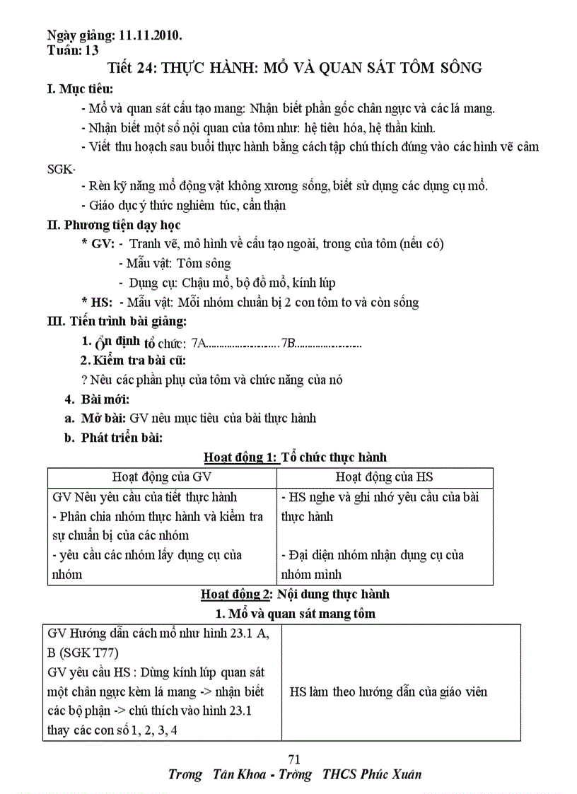 image for page Giáo Án Sinh Học 7 3 cột cả năm