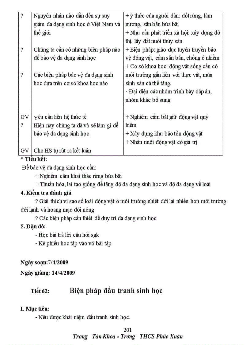 image for page Giáo Án Sinh Học 7 3 cột cả năm