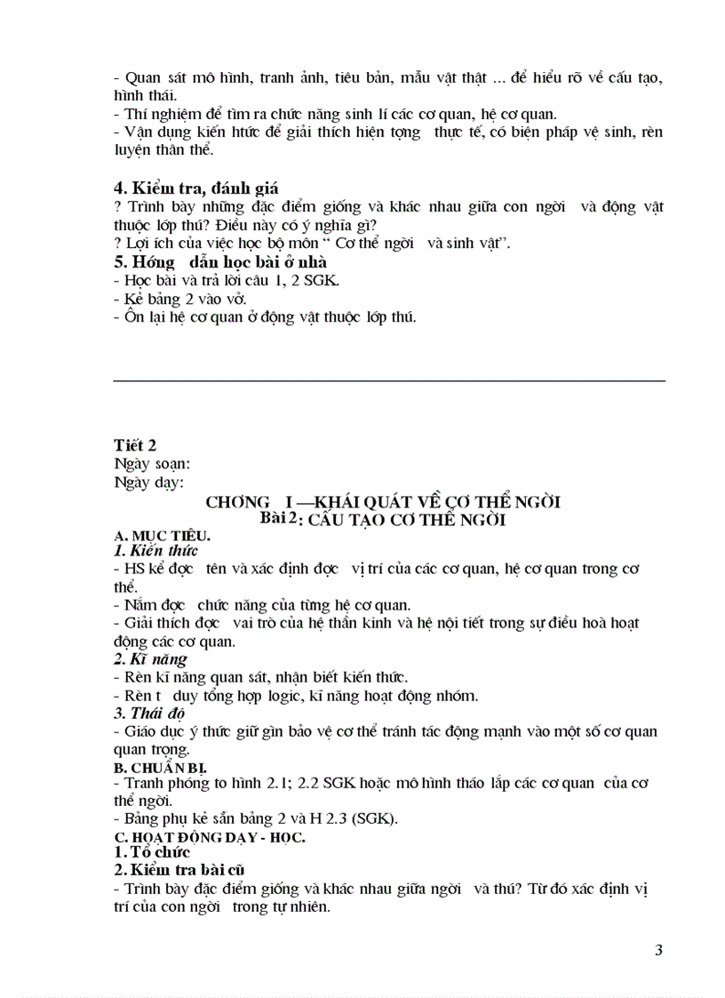 image for page Giao an sinh hoc 8 70 tiet