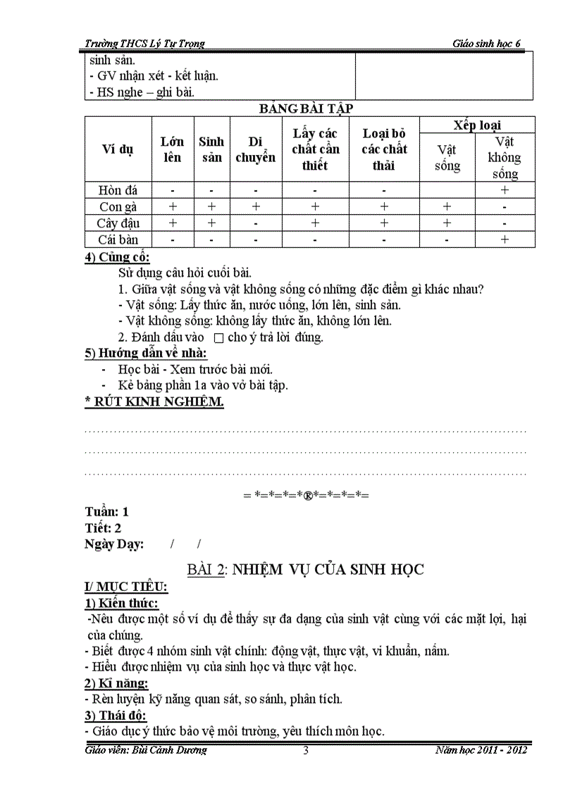 Giáo án sinh hộc chuẩn KTKN 11 12