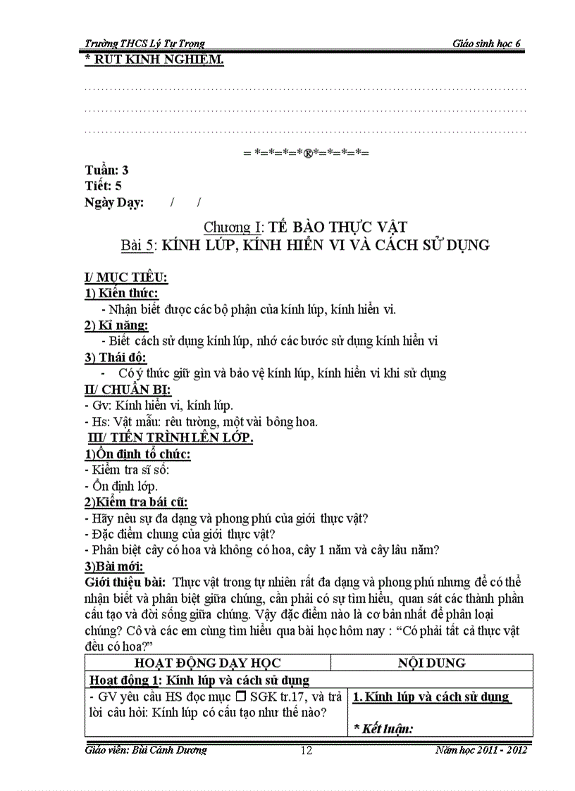 image for page Giáo án sinh hộc chuẩn KTKN 11 12