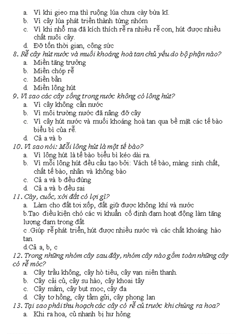 image for page Ngân hàng câu hỏi sinh 6 2011