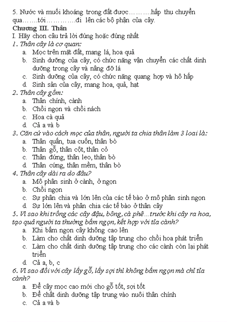 image for page Ngân hàng câu hỏi sinh 6 2011