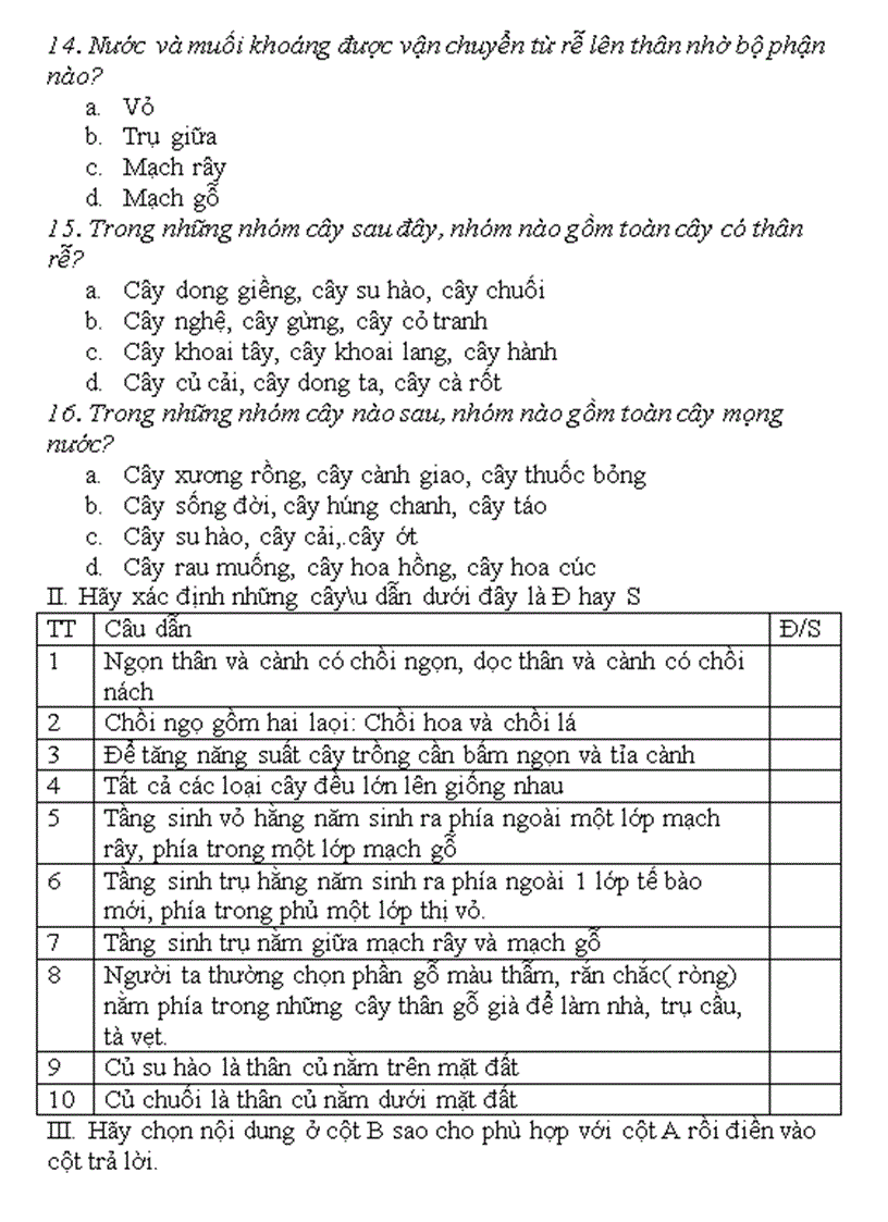 image for page Ngân hàng câu hỏi sinh 6 2011