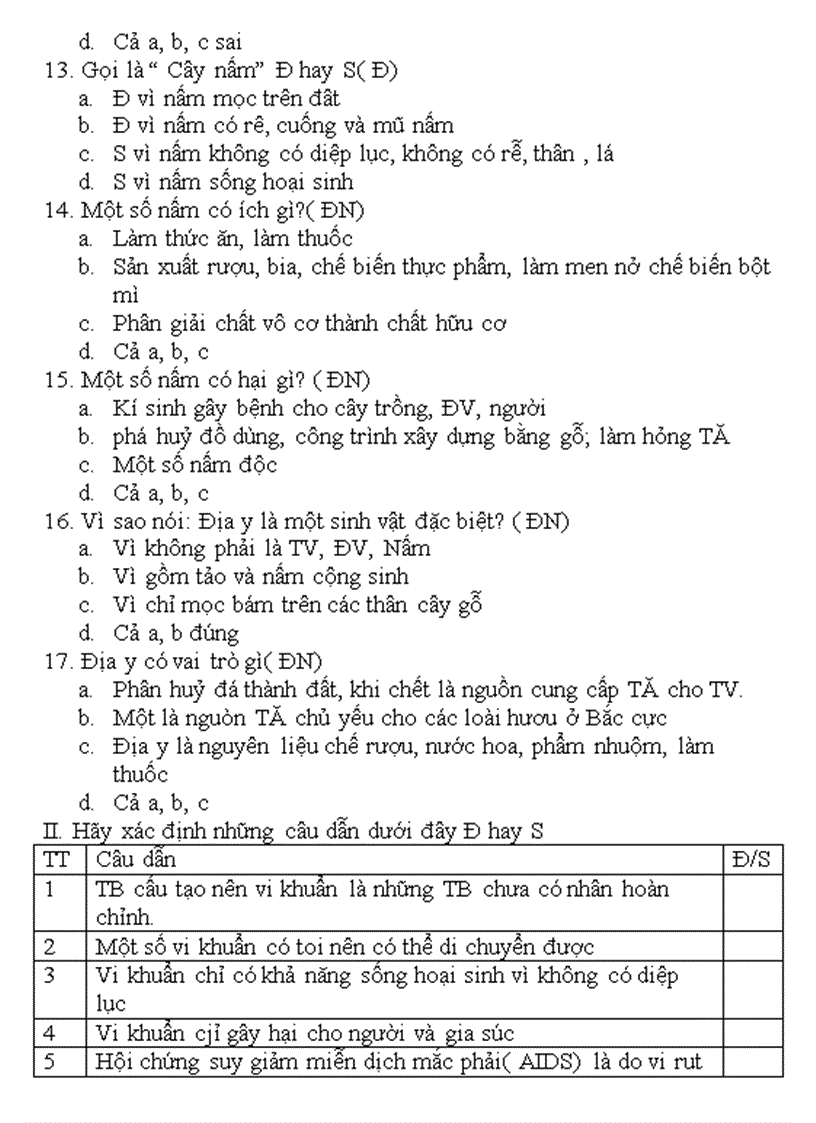 image for page Ngân hàng câu hỏi sinh 6 2011