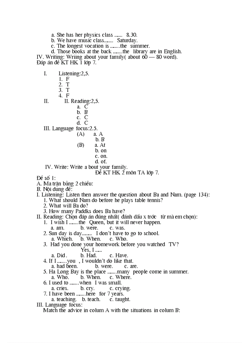 image for page Ngân hàng câu hỏi tiếng anh