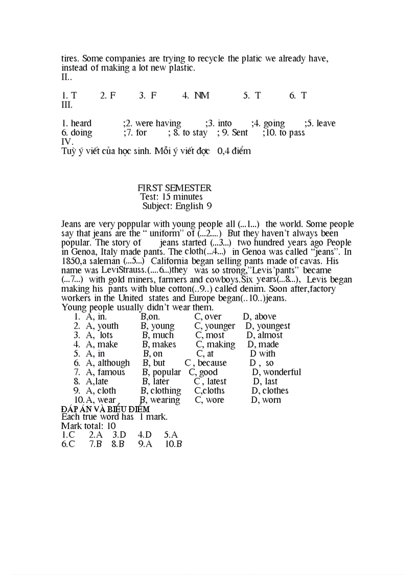 image for page Ngân hàng câu hỏi tiếng anh