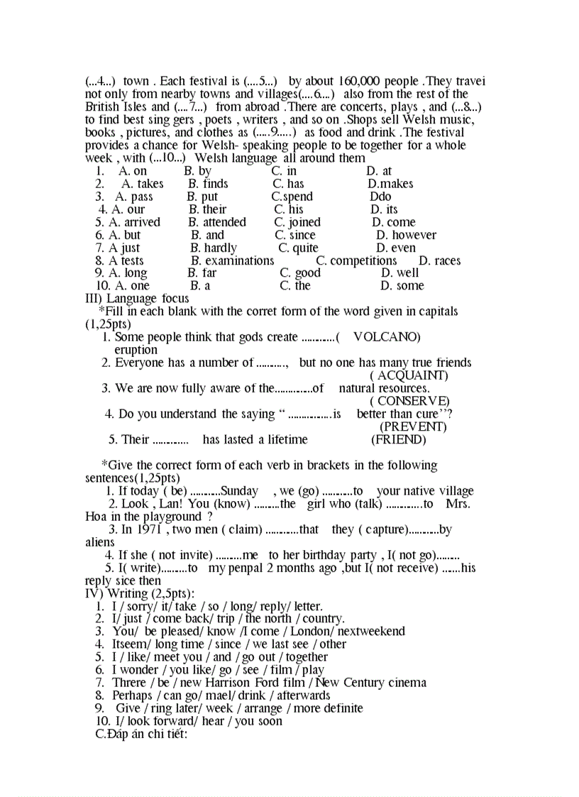 image for page Ngân hàng câu hỏi tiếng anh