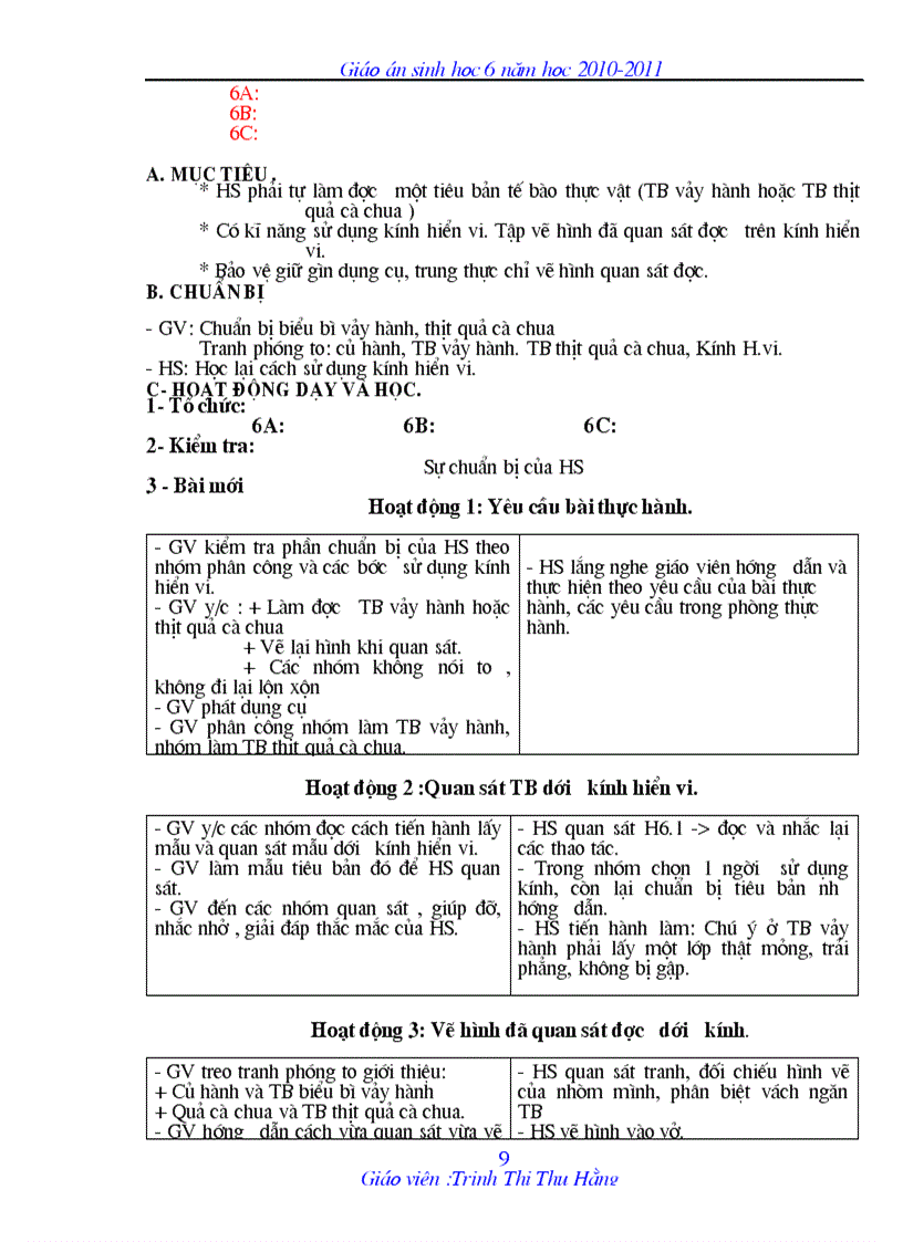 image for page Sinh 6 theo chuẩn kt