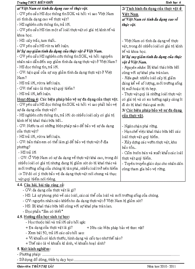 image for page Vai trò của thực vật tt bảo vệ sự đa dạng