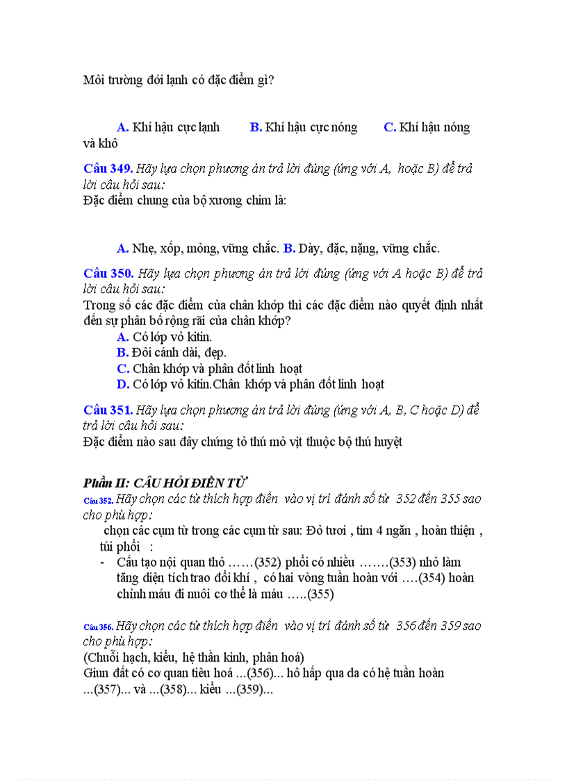 image for page 352 câu trắc nghiệm