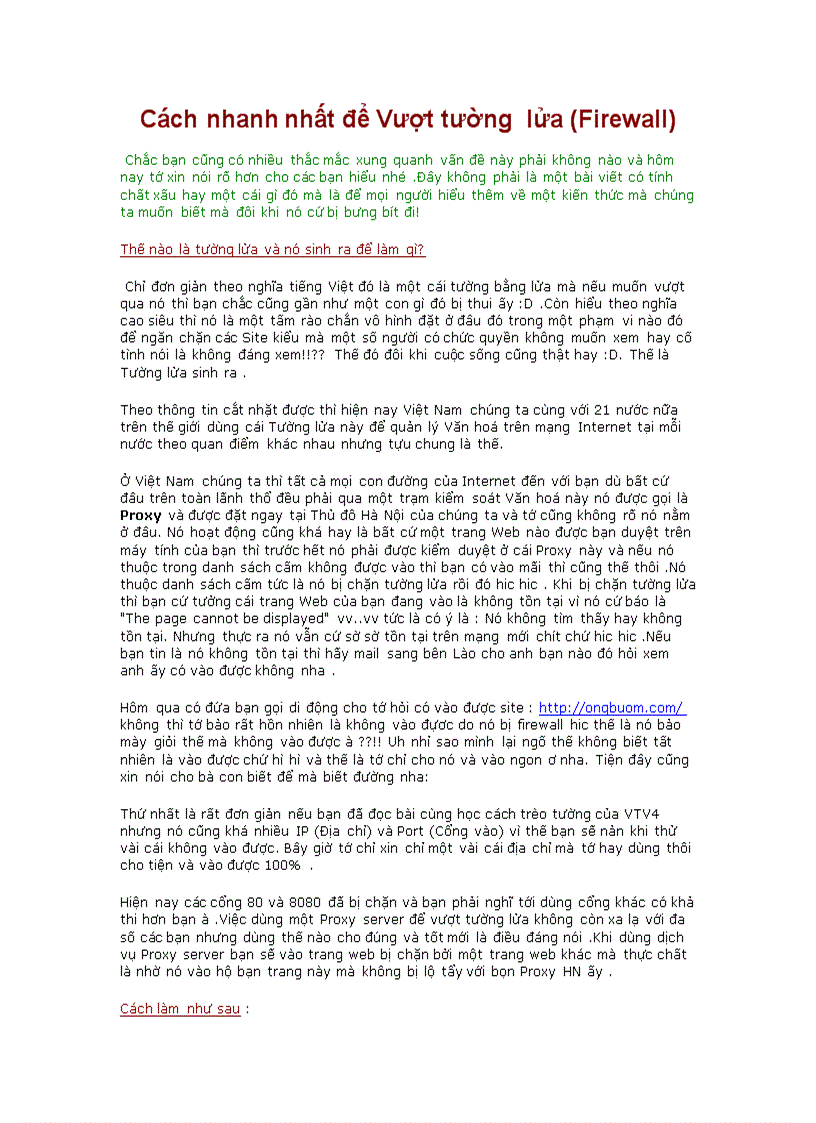 image for page Cách nhanh nhất để vượt tường lửa