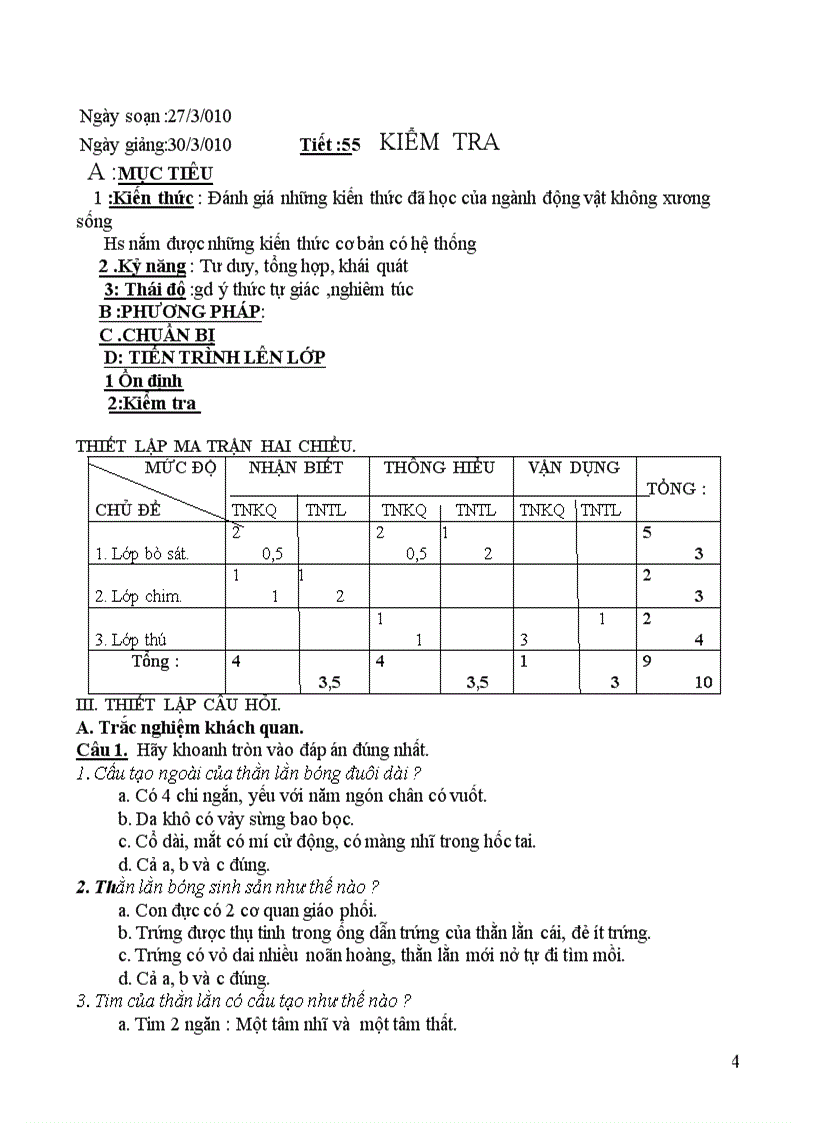 image for page Đè kiểm tra 1 tiết sinh 7 tiết 55
