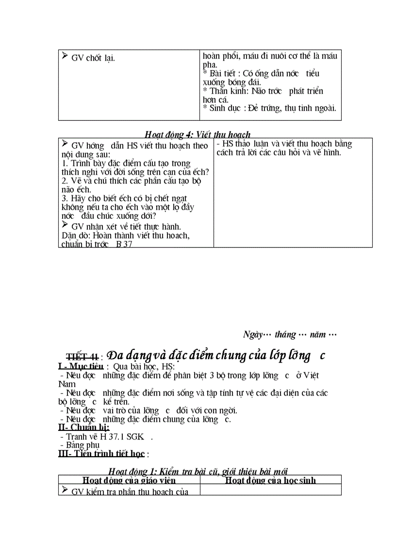 image for page GA sinh 7 HK I moi va day du theo PPCT nam 2009 2010